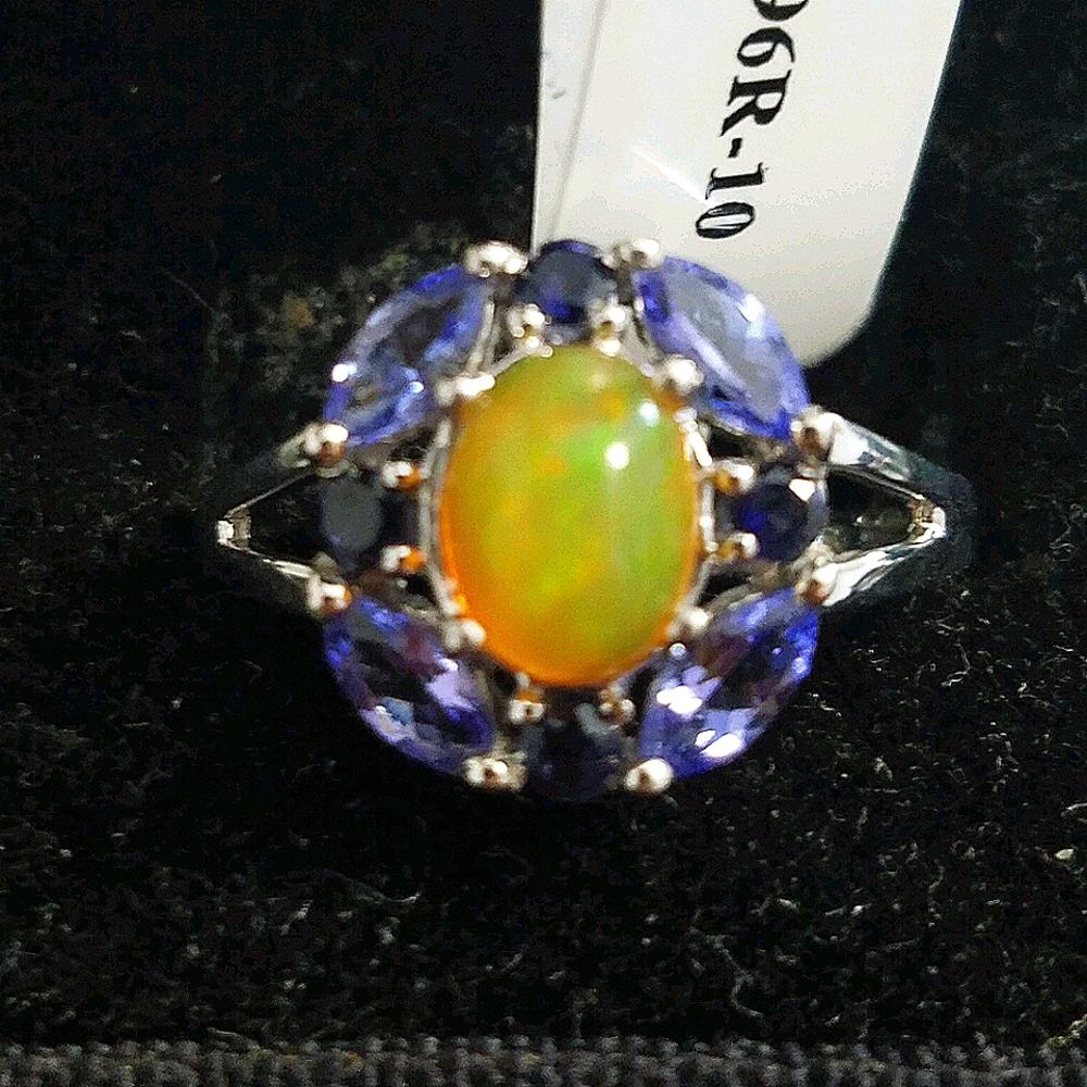 Ethiopian Opal with Tanzanite and Iolite